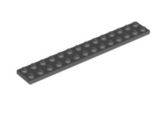 Plate 2x14, Part# 91988 Part LEGO® Dark Bluish Gray  