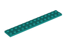 Plate 2x14, Part# 91988 Part LEGO® Dark Turquoise  