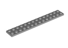 Plate 2x14, Part# 91988 Part LEGO® Light Bluish Gray  