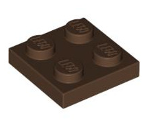 Plate 2x2, Part# 3022 Part LEGO® Brown  