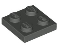 Plate 2x2, Part# 3022 Part LEGO® Dark Gray  