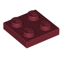 Plate 2x2, Part# 3022 Part LEGO® Dark Red  