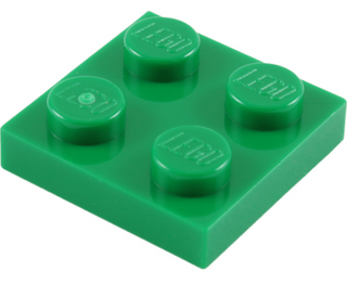 Plate 2x2, Part# 3022 Part LEGO® Green  