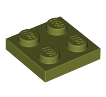 Plate 2x2, Part# 3022 Part LEGO® Olive Green  