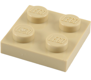 Plate 2x2, Part# 3022 Part LEGO® Tan  