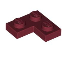 Plate 2x2 Corner, Part# 2420 Part LEGO® Dark Red  