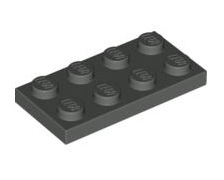 Plate 2x4, Part# 3020 Part LEGO® Dark Gray  