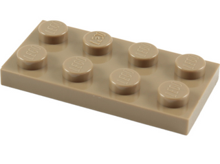 Plate 2x4, Part# 3020 Part LEGO® Dark Tan  
