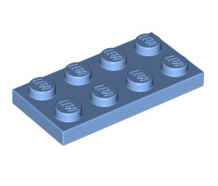 Plate 2x4, Part# 3020 Part LEGO® Medium Blue  