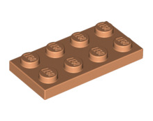 Plate 2x4, Part# 3020 Part LEGO® Nougat  