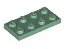 Plate 2x4, Part# 3020 Part LEGO® Sand Green  