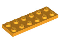 Plate 2x6, Part# 3795 Part LEGO® Bright Light Orange  