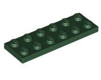Plate 2x6, Part# 3795 Part LEGO® Dark Green  