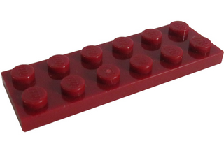 Plate 2x6, Part# 3795 Part LEGO® Dark Red  