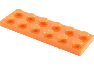 Plate 2x6, Part# 3795 Part LEGO® Orange  