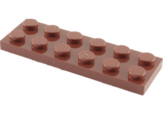 Plate 2x6, Part# 3795 Part LEGO® Reddish Brown  