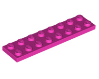 Plate 2x8, Part# 3034 Part LEGO® Dark Pink  