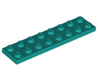 Plate 2x8, Part# 3034 Part LEGO® Dark Turquoise  