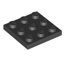 Plate 3x3, Part# 11212 Part LEGO® Black  