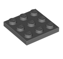 Plate 3x3, Part# 11212 Part LEGO® Dark Bluish Gray  