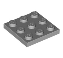 Plate 3x3, Part# 11212 Part LEGO® Light Bluish Gray  