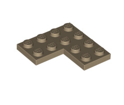 Plate 4x4 Corner, Part# 2639 Part LEGO® Dark Tan  