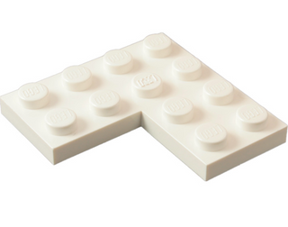 Plate 4x4 Corner, Part# 2639 Part LEGO® White  