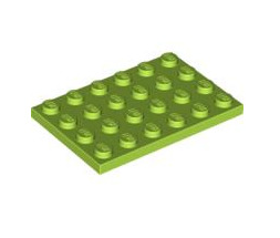 Plate 4x6, Part# 3032 Part LEGO® Lime  