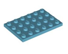 Plate 4x6, Part# 3032 Part LEGO® Medium Azure  