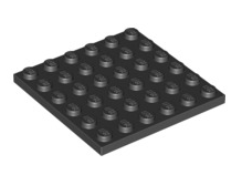 Plate 6x6, Part# 3958 Part LEGO® Black  