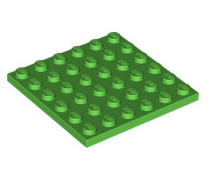 Plate 6x6, Part# 3958 Part LEGO® Bright Green  