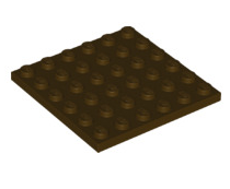 Plate 6x6, Part# 3958 Part LEGO® Dark Brown  