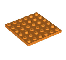 Plate 6x6, Part# 3958 Part LEGO® Orange  