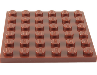 Plate 6x6, Part# 3958 Part LEGO® Reddish Brown  