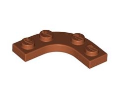 Plate Round, Corner 3x3 with 2x2 Curved Cutout, Part# 68568 Part LEGO® Dark Orange  