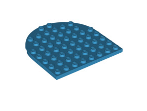 Plate Round, 8x8 Rounded End, Part# 41948 Part LEGO® Dark Azure  