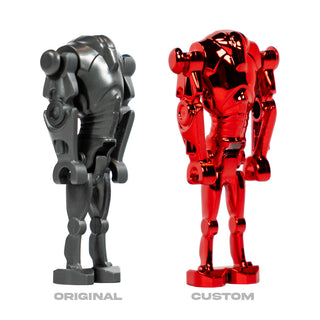 Custom Red Chrome Super Battle Droid, MandR03 Custom minifigure MandRproductions