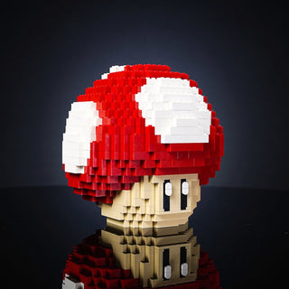 Red Mushroom Life-Sized Sculpture Building Kit Bricker Builds   