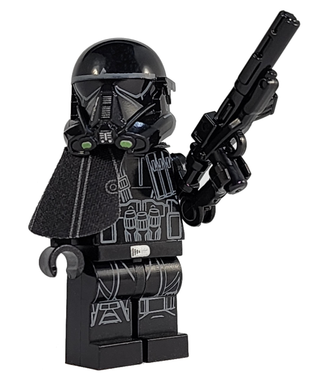Black articulated robot arms with shoulder pegs, displayed on minifigure torso with blaster accessory.