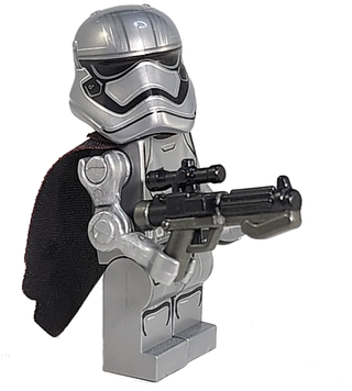 Gray and black droid arms with shoulder pegs attached to minifigure torso and arms.