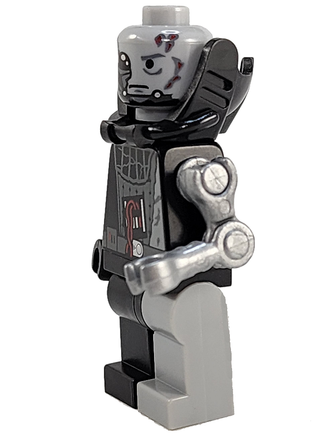 Gray and black robot arms with shoulder pegs and articulated joints, featuring cylindrical hand details and damage-printed he