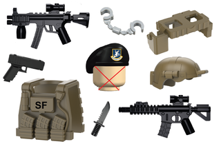 Air Force Security SF Tactical Gear Pack Custom Minifigure Toy Accessories Custom Weapon Battle Brick