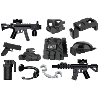 SWAT Assaulter Tactical Gear Pack Custom Minifigure Toy Accessories Custom Weapon Battle Brick