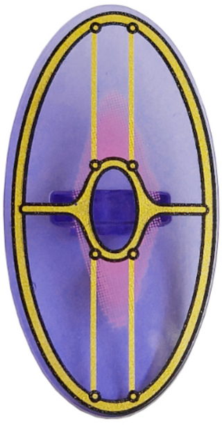 Shield Elliptical with SW Gungan Patrol Shield with Dark Pink Glow in Center Pattern, 92747pb13 Part LEGO®