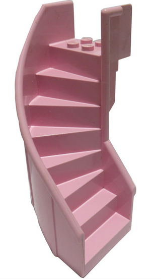 Stairs 6x6x9 1/3 Curved Enclosed, Part# 2046 Part LEGO® Pink  