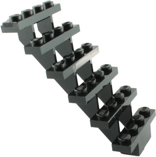 Stairs 7x4x6 Straight Open, Part# 30134 Part LEGO® Black  