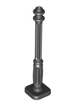 Support 2x2x7 Lamp Post with 4 Base Flutes, Part# 11062 Part LEGO® Black  