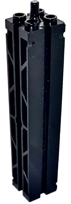 Support 2x2x8 with Grooves and Top Peg (Lattice on 2 Sides), Part# 30646a Part LEGO® Black  