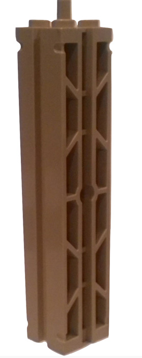 Support 2x2x8 with Grooves and Top Peg (Lattice on 2 Sides), Part# 30646a Part LEGO® Tan  