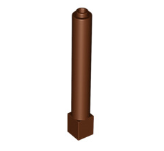 Support 1x1x6 Solid Pillar, Part# 43888 Part LEGO® Reddish Brown  